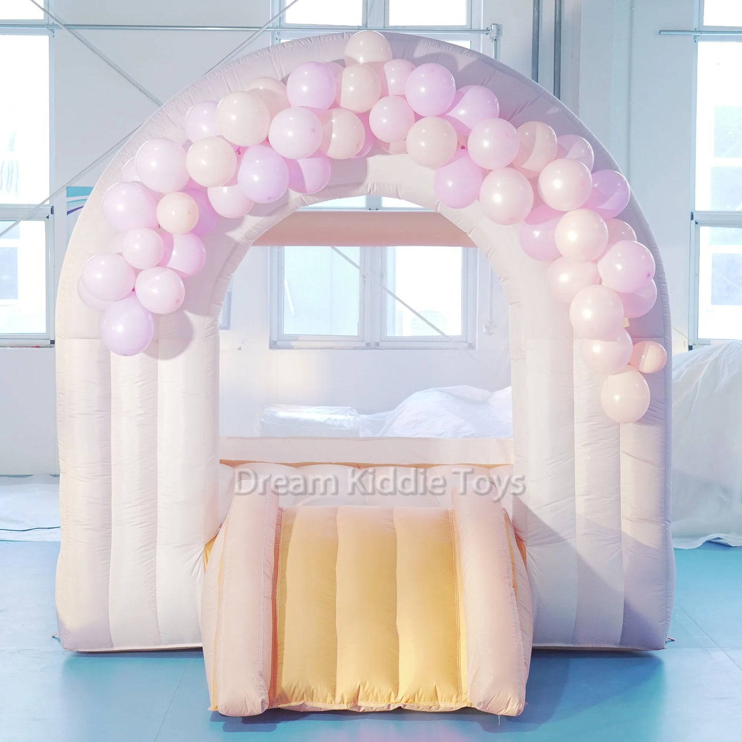 Rainbow Cotton Candy Bounce House Pastel Bouncer with Slide Blower Included Indoor Outdoor Trendy Bouncer for Kids