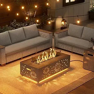 Propane Fire Pit Table 42 Inch Gas Fire Pits Outdoor Fireplaces Tabletop Fire Pit for Patio CSA Certified