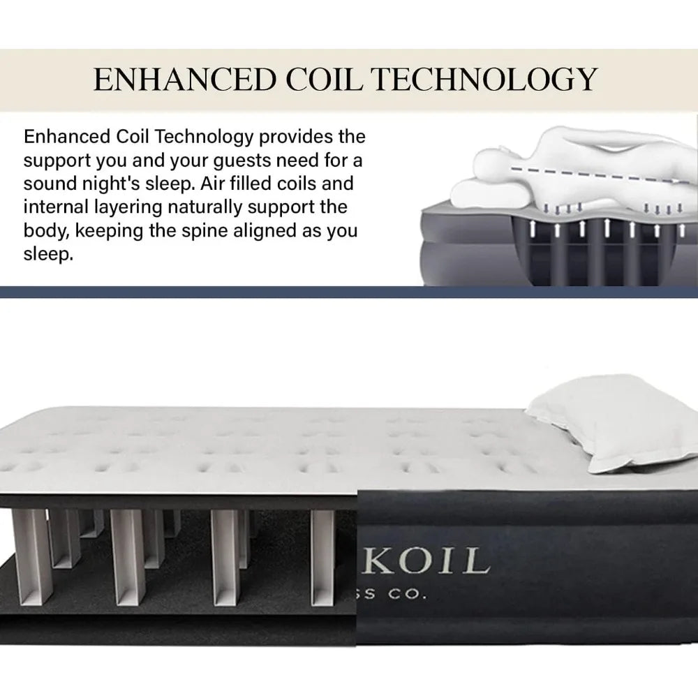 King Size Double Height Adjustable Air Mattress With Pump