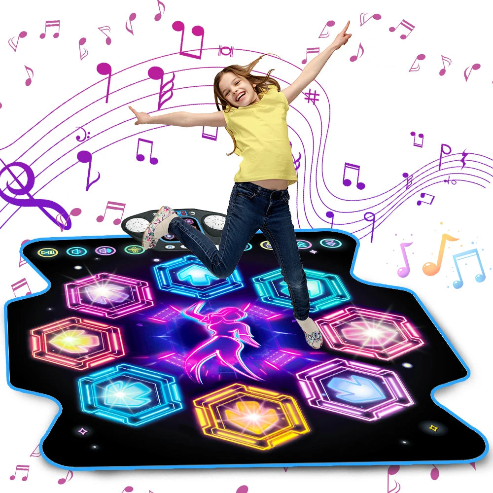 Vatos Dance Mat For Kids 27 Levels 8 LED Keys Bluetooth 5 Game Modes Built In Music Outdoor Fun Party Toys Ages 3 And Up