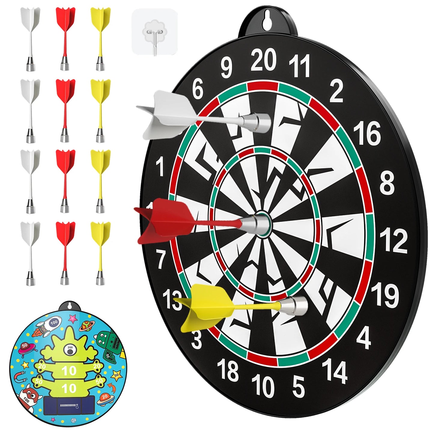 14 PCS Double Sided Magnetic Dart Board Toys for Kids Indoor and Outdoor Play Game Gifts
