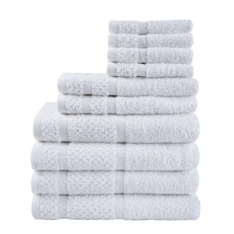 10 Piece Towel Set With Upgraded Softness And Durable Grey