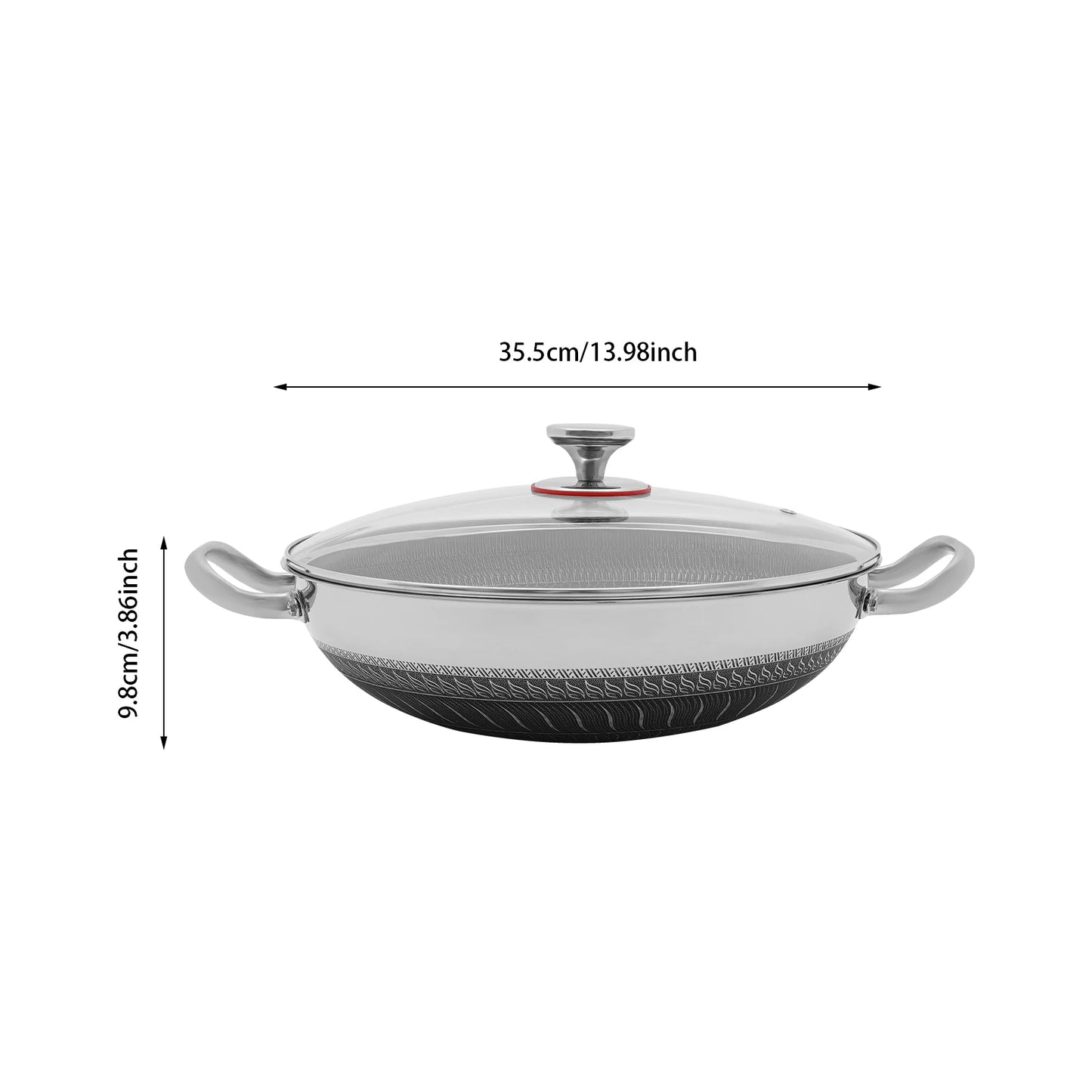 Stainless Steel Pan, Cooking Pan, Double-sided Honeycomb Frying Pan, Non-stick Pan with Lid Induction Cooker Gas Stove Universal