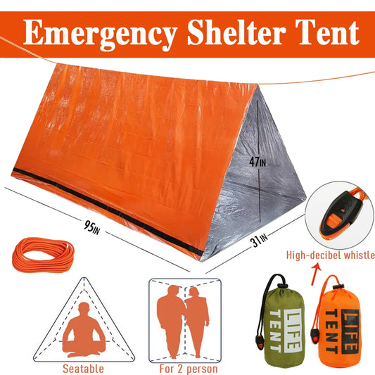2 Person Emergency Tent Waterproof Camping Shelter Gear