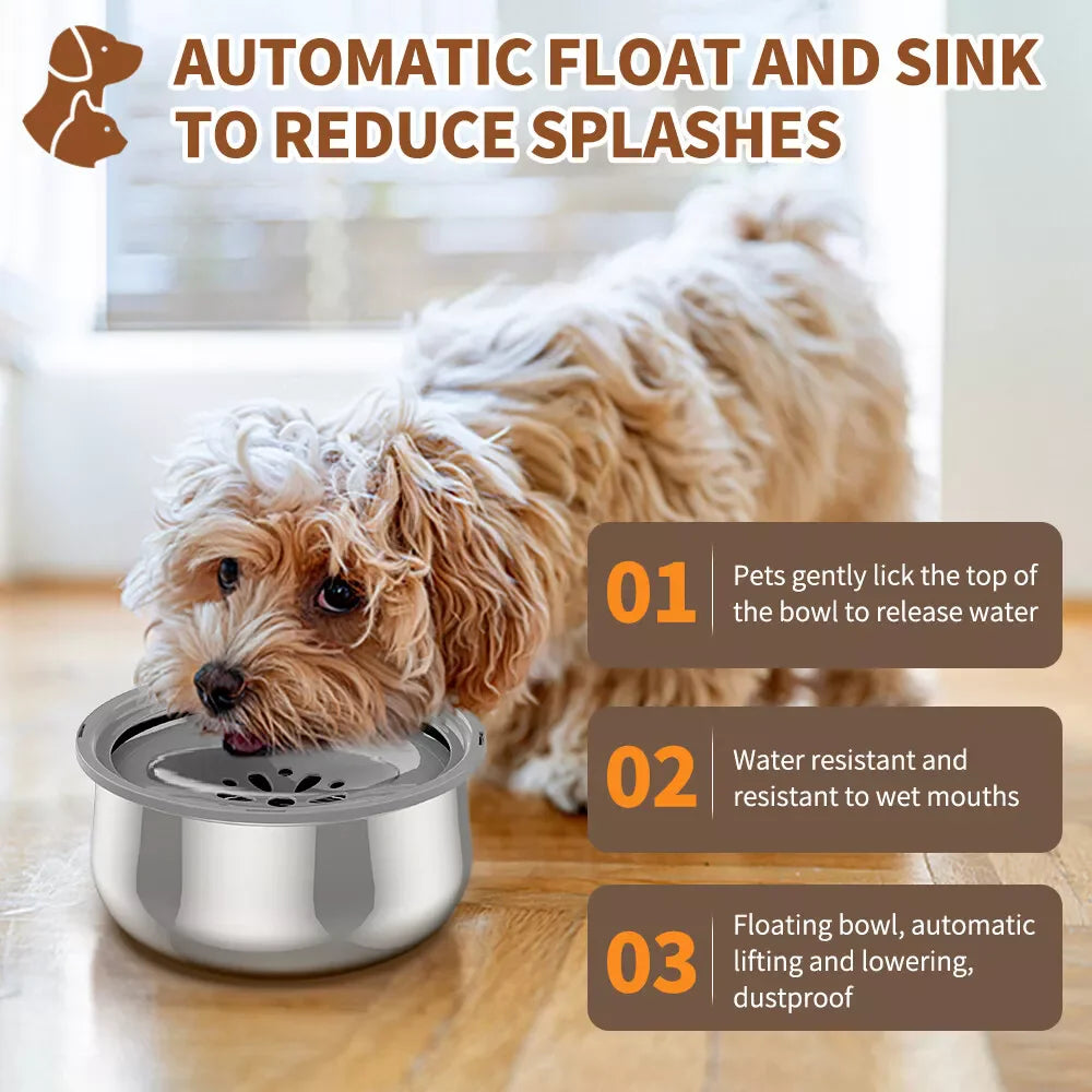 4L Stainless Steel No Spill Travel Dog Water Dispenser