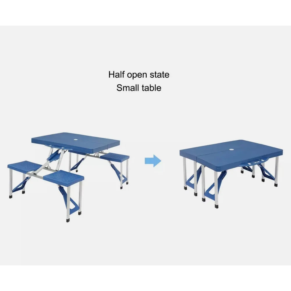 Portable Folding Picnic Table and Chair Set 4 Seats Camping Outdoor Party Furniture