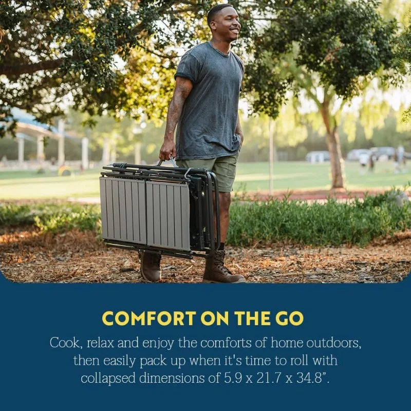 GCI Outdoor Master Cook Station Portable Folding Kitchen Table with Soft Shell Sink Heat Resistant