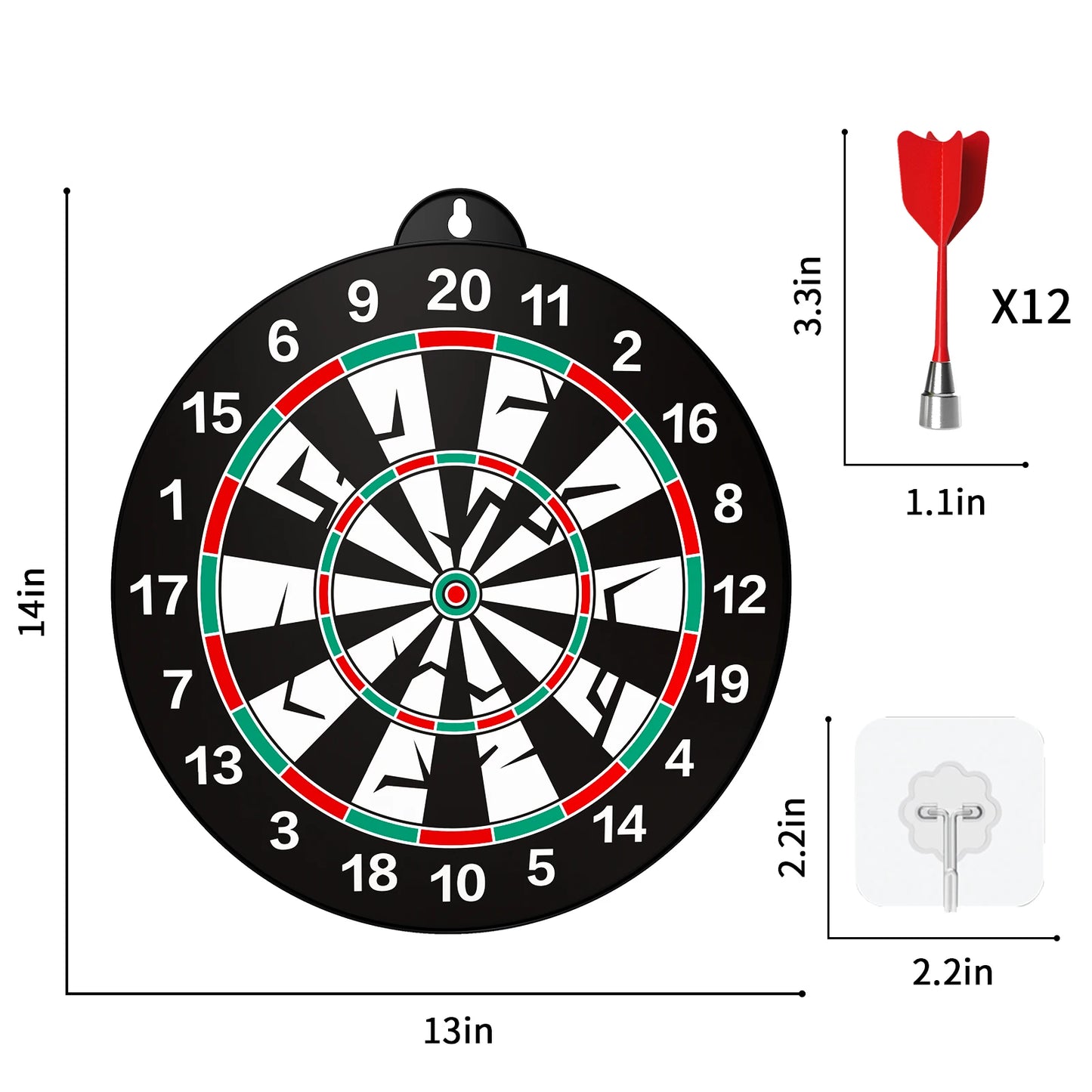 14 PCS Double Sided Magnetic Dart Board Toys for Kids Indoor and Outdoor Play Game Gifts