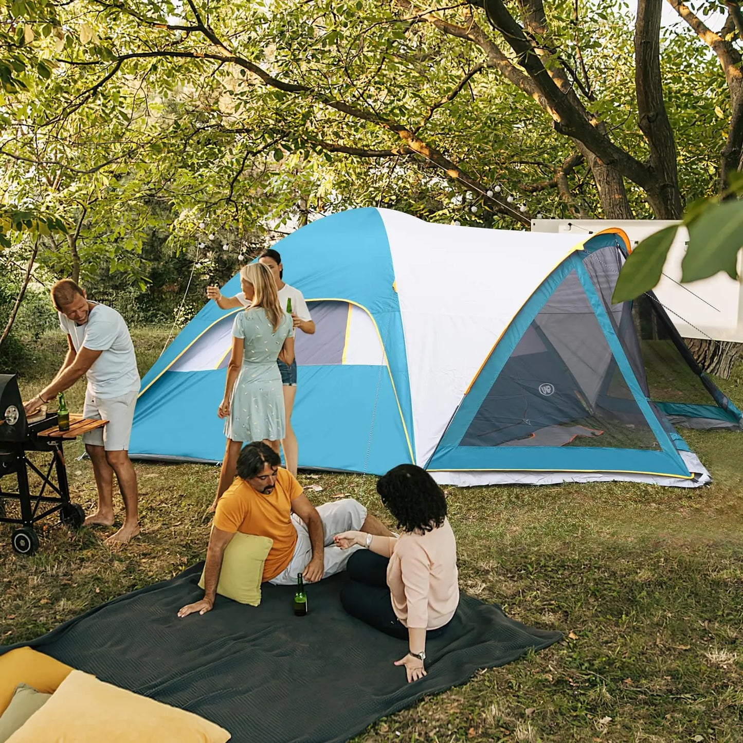 Portable 6 Person Camping Tent With Screen Room 14x11x72