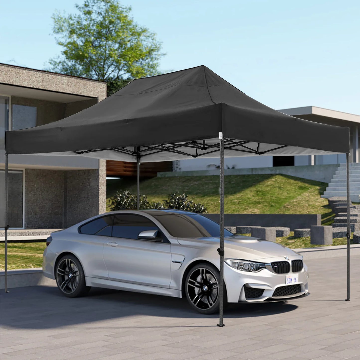 10x15 Heavy Duty Pop Up Canopy Tent With Sidewalls Plus
