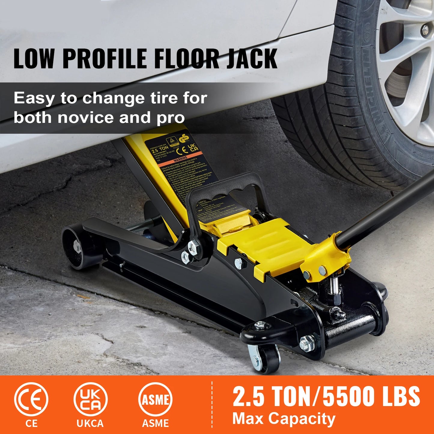 SucceBuy 2.5T Floor Hydraulic Jack Low Profile Heavy Duty