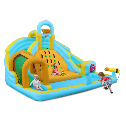 Inflatable Castle for Children with 450W Inflator Double Slides Climbing Wall Jump Area 395 x 350 x 260 cm