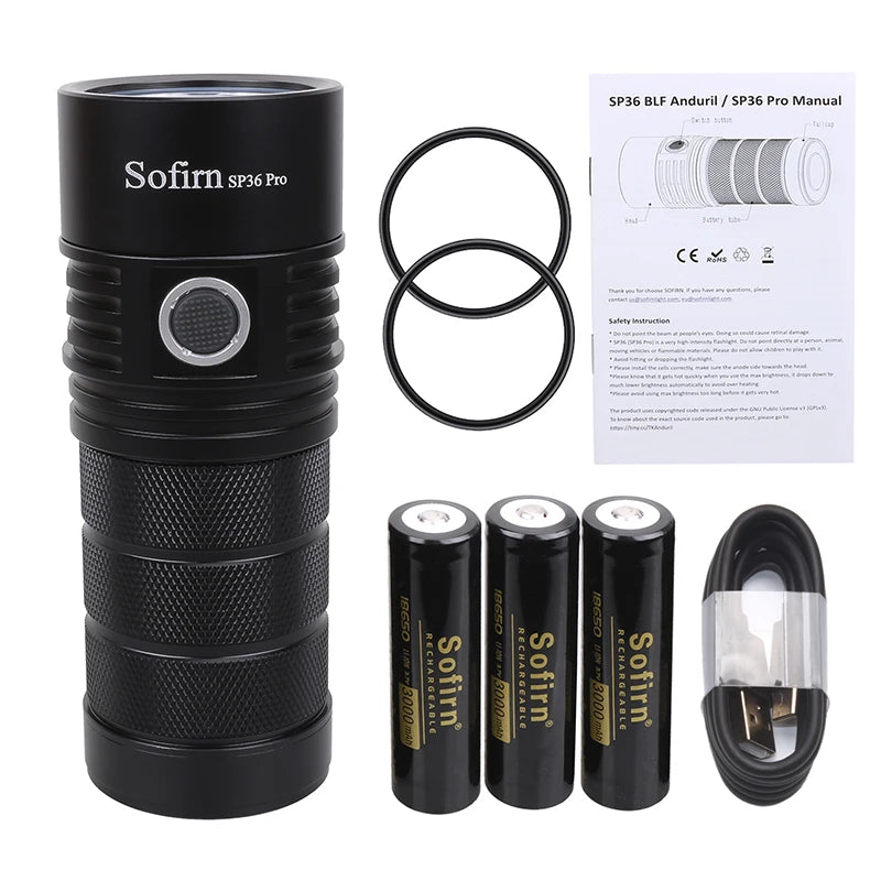 Sofirn SP36 Pro 8000lm USB C Rechargeable 18650 Torch