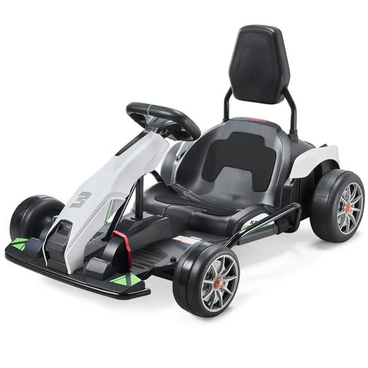 SucceBuy 24V 9Ah Electric Pedal Go Kart Portable Outdoor Race Toy with 200W Motor Adjustable Speed and Brake for Kids
