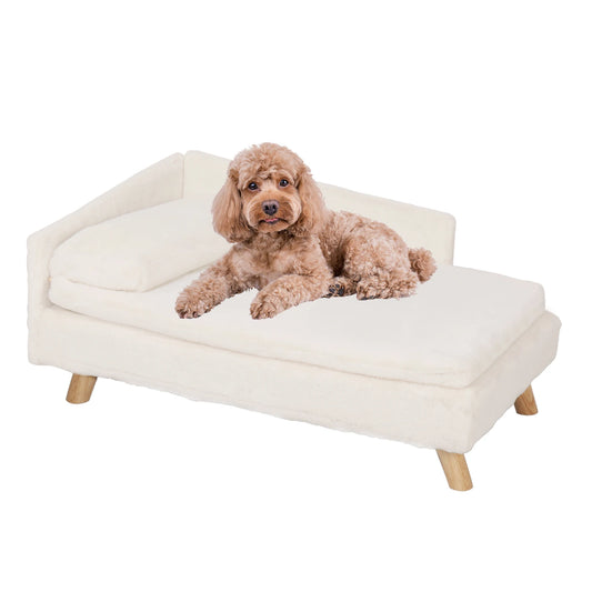 Elevated Pet Bed With Solid Wood Legs Dog Cat L Shape Sofa