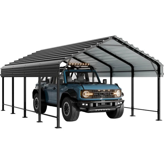 12x20 Ft Metal Carport Heavy Duty Galvanized Shelter