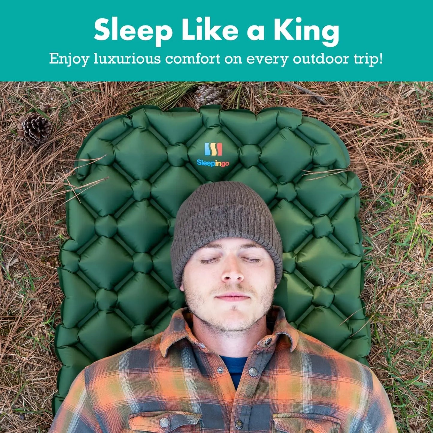 Ultralight Inflatable Sleeping Pad 74x22 Inch Camping