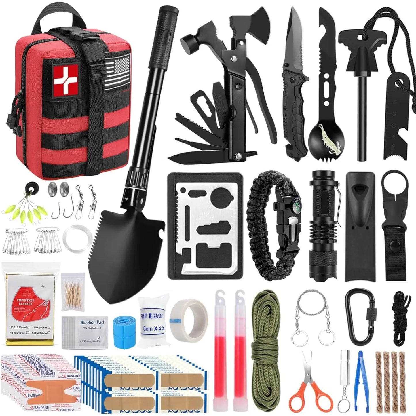 Survival And First Aid Kit 142 Piece Outdoor Gear For Men