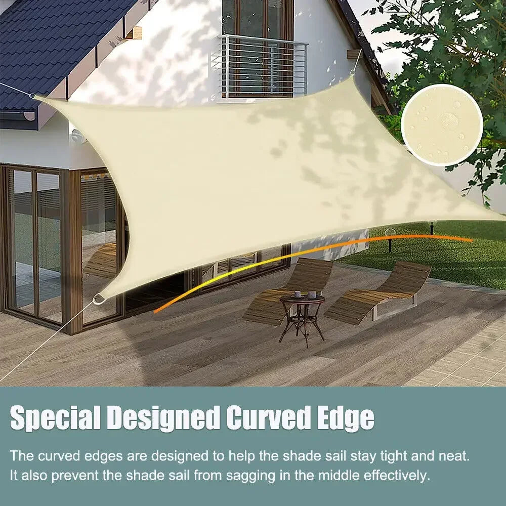 Waterproof Uv Sun Shade Sail Awning For Patio Garden