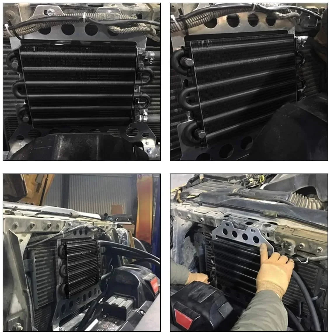 Universal Aluminum Remote Transmission Oil Cooler Auto Manual Radiator Converter Kit 2 Row 4 Row 6 Row 8 Row 10 Row 16 Row
