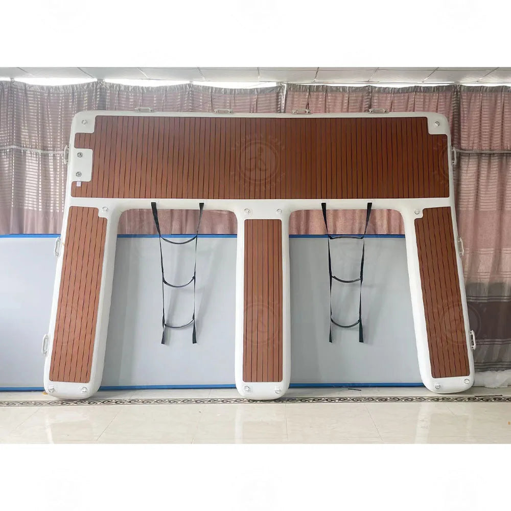 US Stock 13ft 4m EVA Non Slip Inflatable E Dock Platform Double Jet Ski Dock Luxury Water Floating Mat for Lake Pool Boat