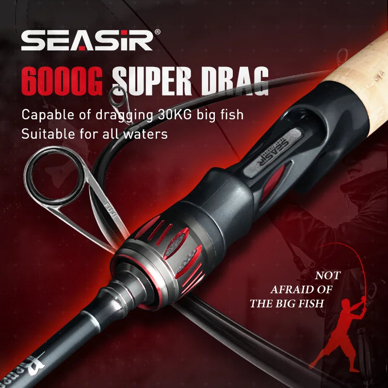 SeaSir Repeater Spinning Rod Fuji Guide Carbon 2A Cork 6Kg