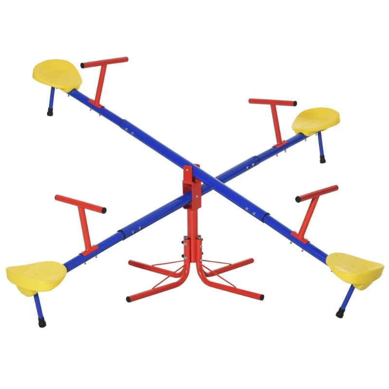 360 Degree Children's Rotating Seesaw 4 Seater Outdoor Playground Equipment Suitable for Ages 3 to 8 Years Old
