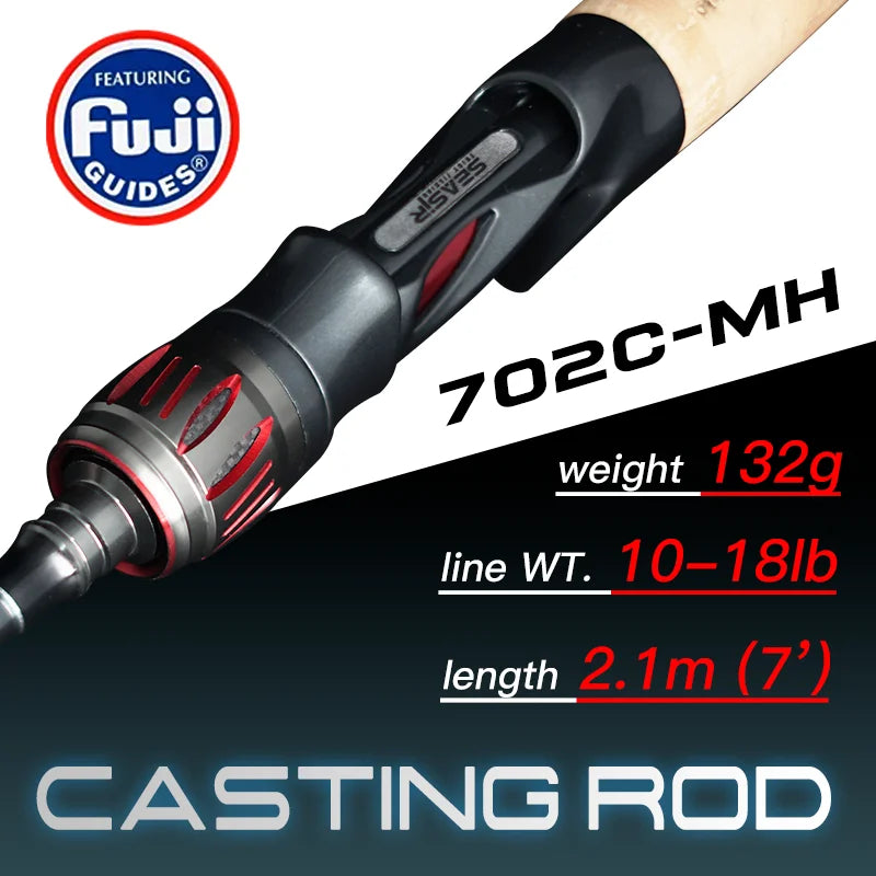 SeaSir Repeater Spinning Rod Fuji Guide Carbon 2A Cork 6Kg