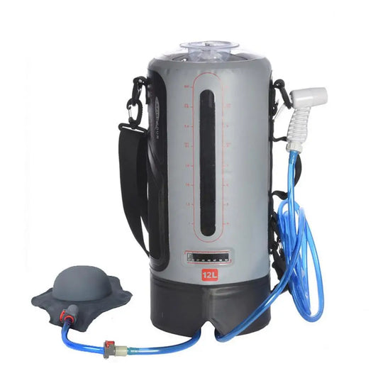 12L Portable Camping Shower Bag With Foot Pump Window