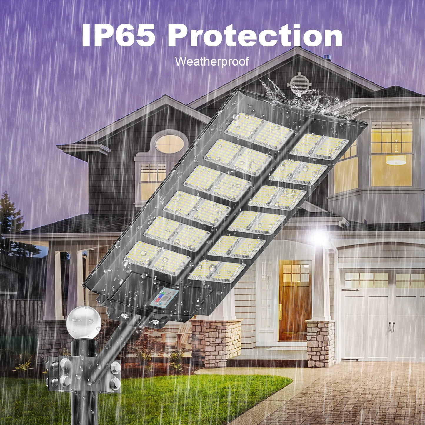 4 Pack Solar Street Lights 5200 IP65 Waterproof With Sensor