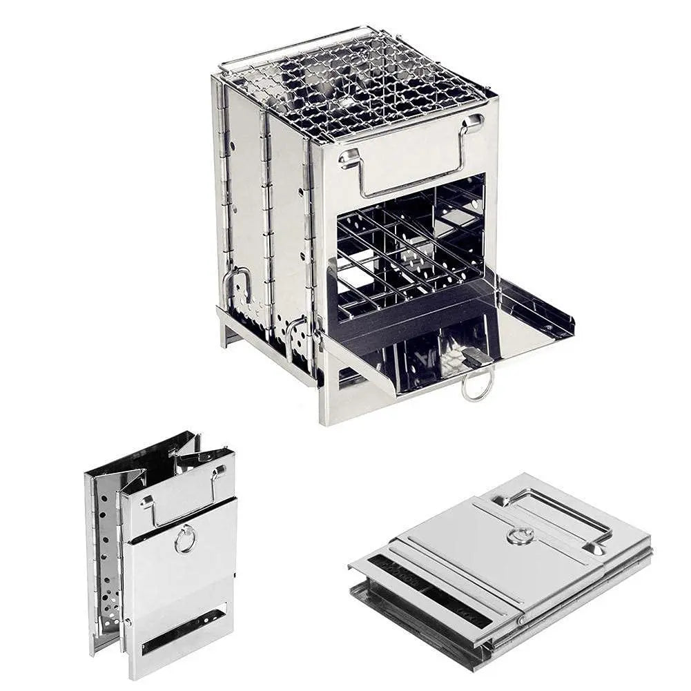 Collapsible Stainless Steel Camping Wood Burning Stove