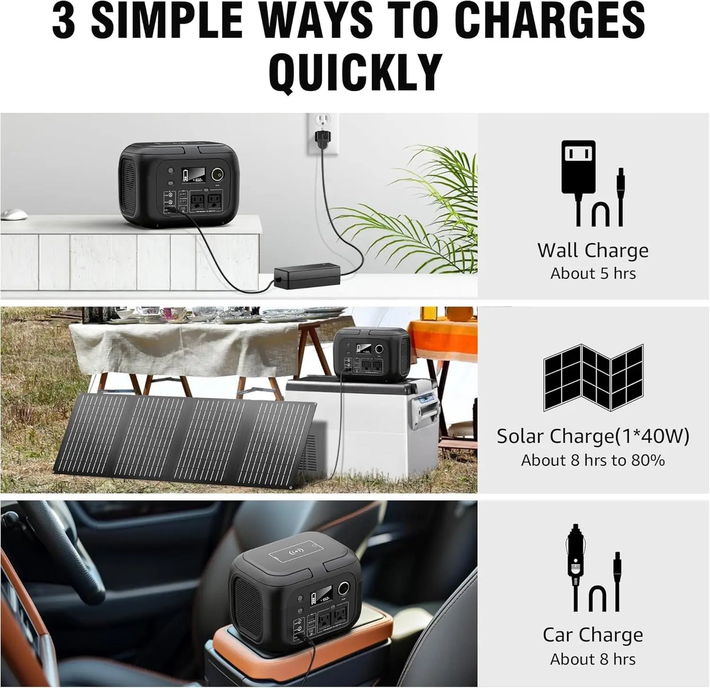 300W 260Wh Portable Power Station With 40W Solar Generator