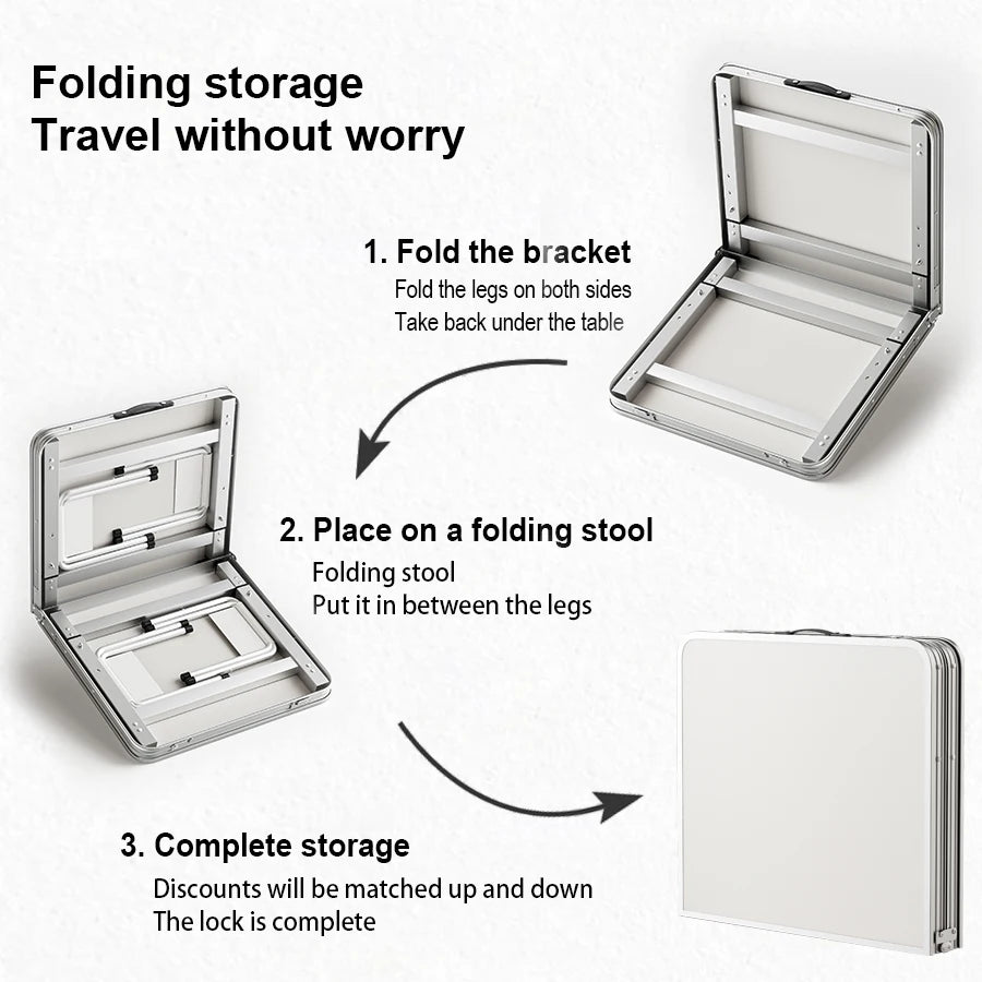 Portable Folding Outdoor Table with Handle for Camping Picnics and Gatherings No Electricity Required