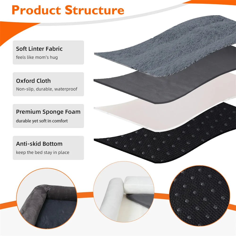 XXXL Calming Orthopedic Memory Foam Dog Bed Removable Cover