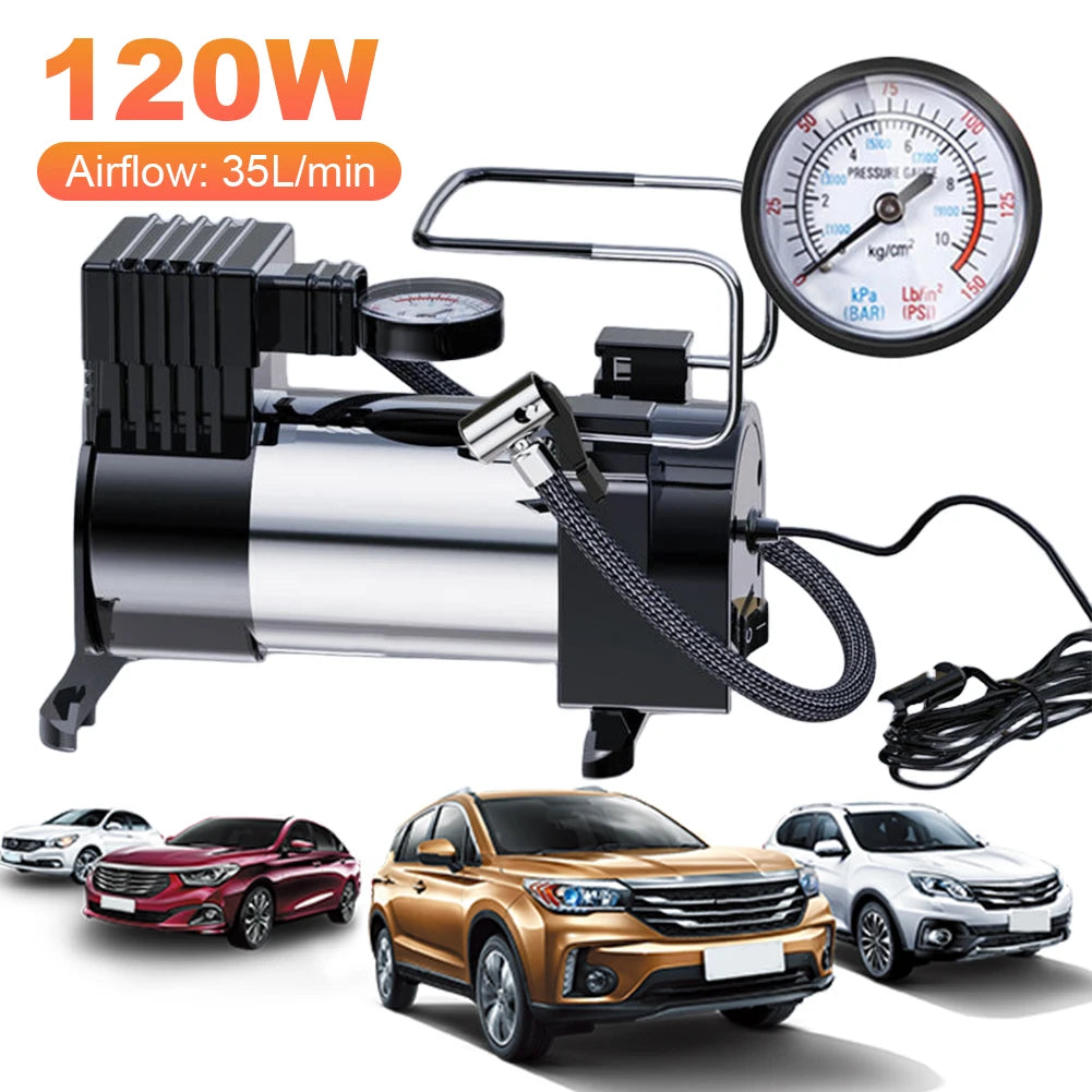 12V 150PSI Heavy Duty Portable Metal Air Compressor