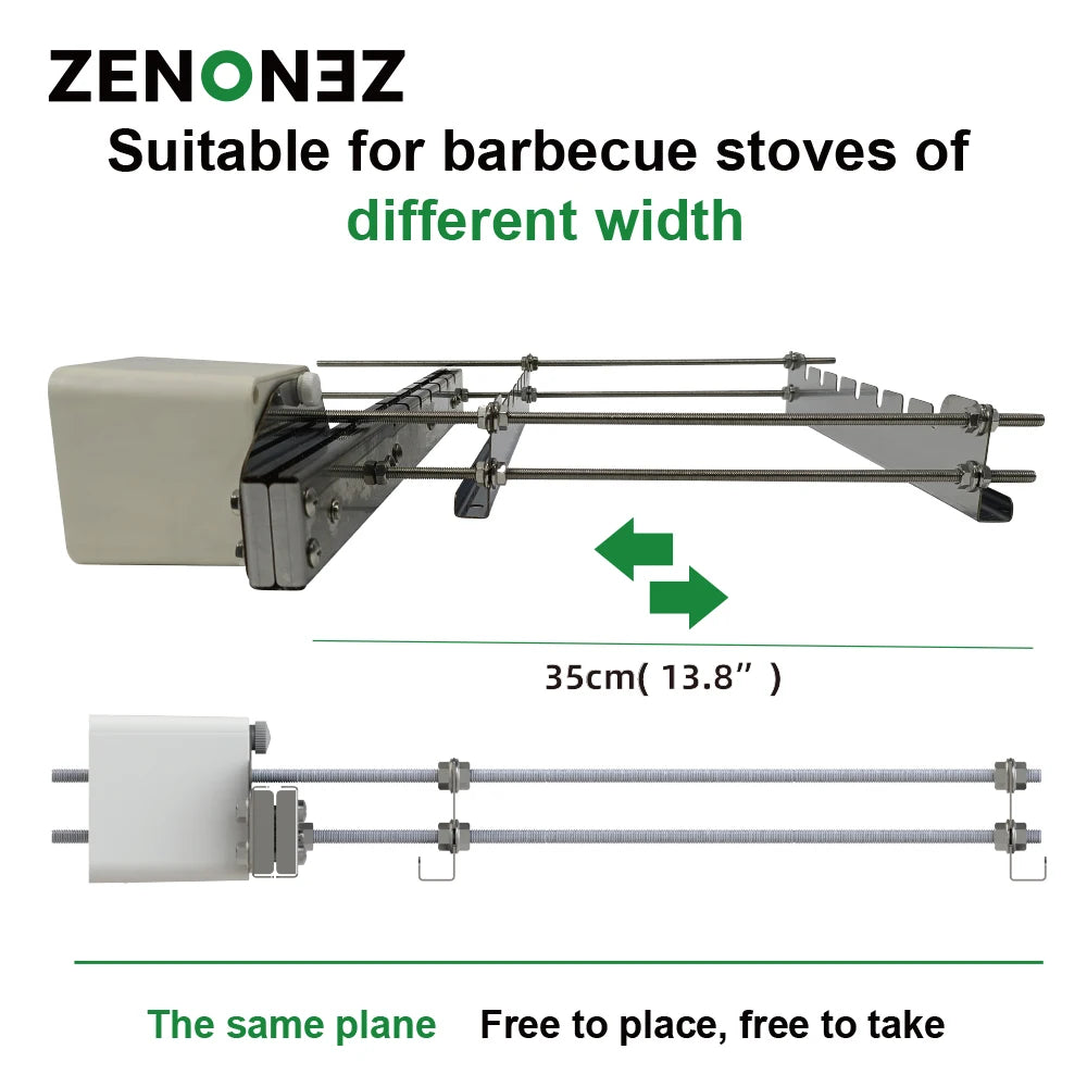 Zenonez Stainless Steel Universal Rotisserie Skewer Kit