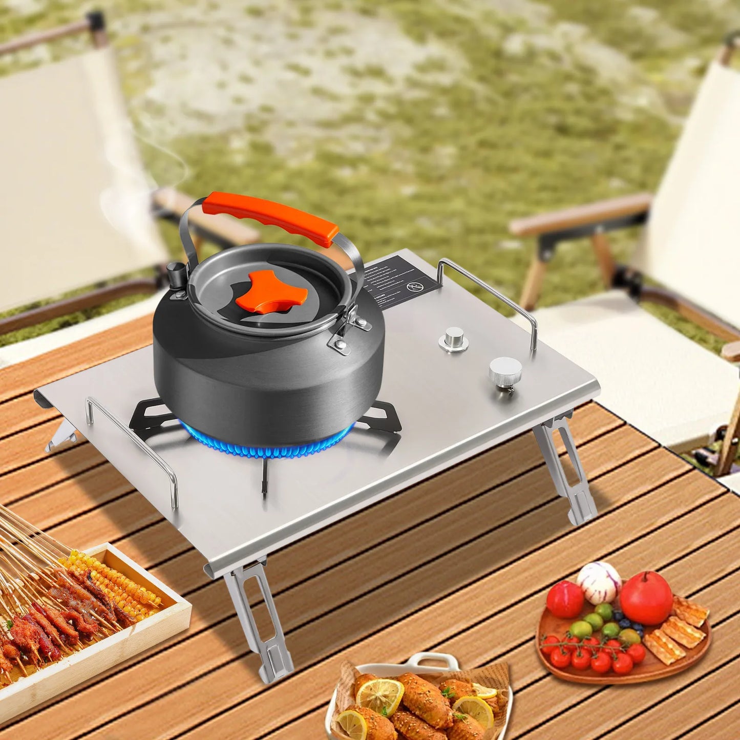 Foldable Portable Outdoor Gas Stove Stainless Steel