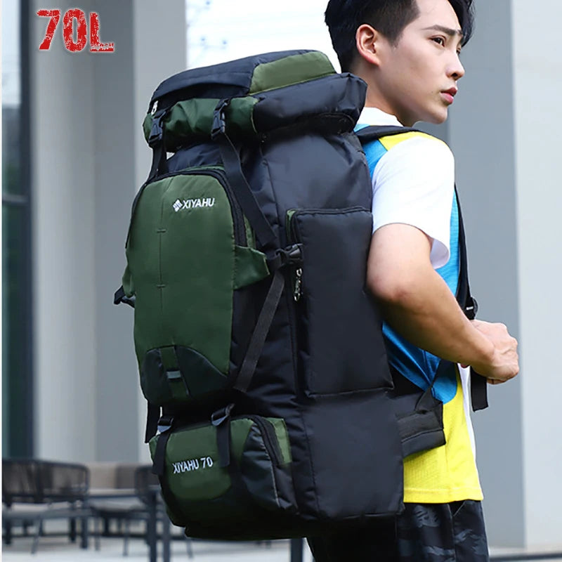 Camping High Capacity Hiking Backpack for Men and Women 70L Waterproof Outdoor Travel Sports Bag