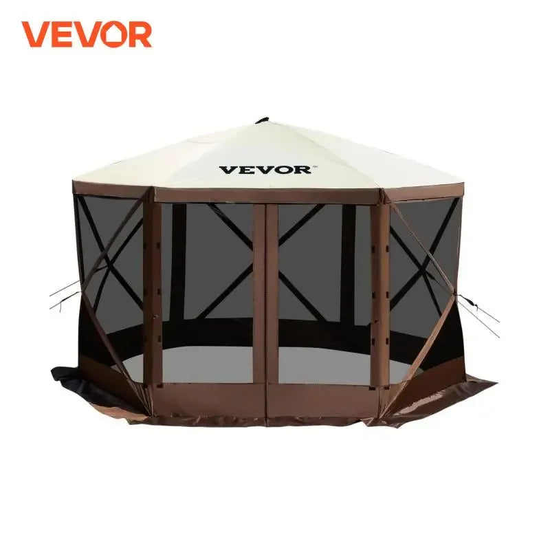 Vevor Pop Up 6 Sided Camping Gazebo Canopy 12 By 12
