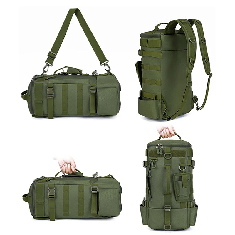 Tactical Fishing Backpack Rod Holders Tackle Bag Molle