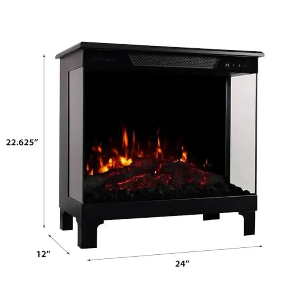 3 Sided Electric Fireplace Stove Heater LED Wi Fi Alexa Google Remote Control Ambiance Auto Shut Off Timer Vibrant Colors Smart