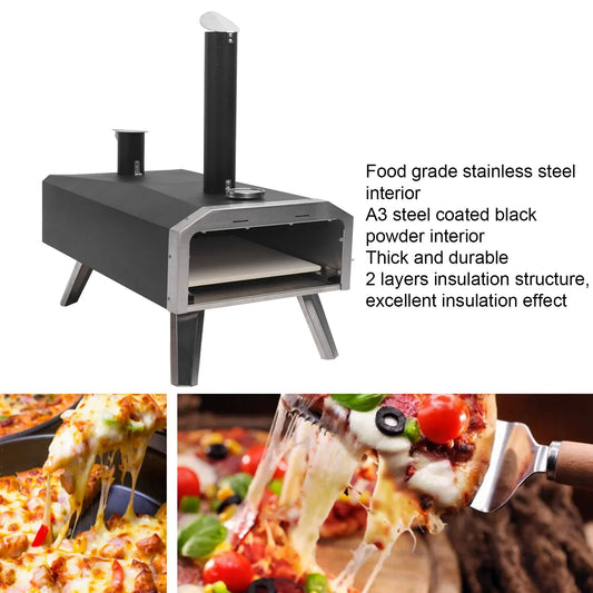 12in Portable Wood Fired Pizza Oven Stainless Steel
