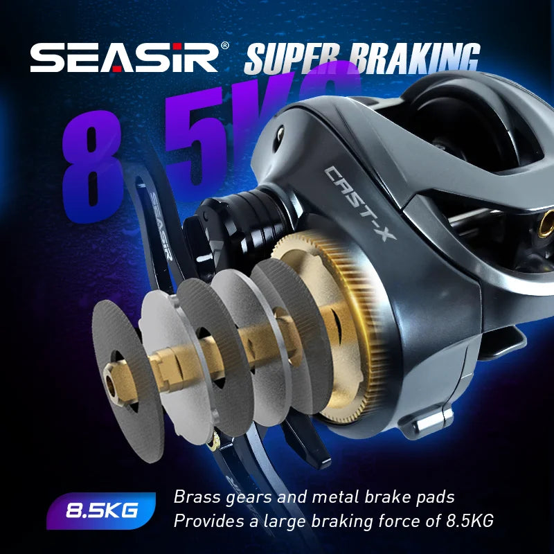Seasir Cast X Baitcasting Reel 7.3 To 1 Gear Ratio Aluminum