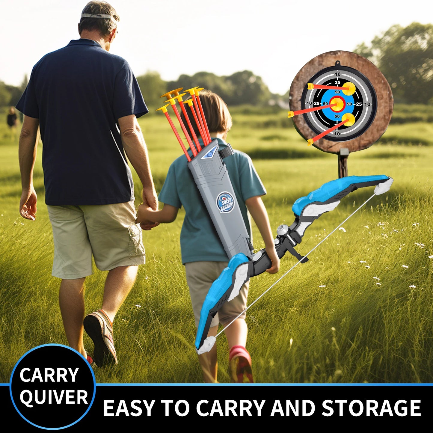 Bow and Arrow Toys with Light Up LED for Kids Age 3 Plus Archery and Target Set Indoor and Outdoor Sports Games
