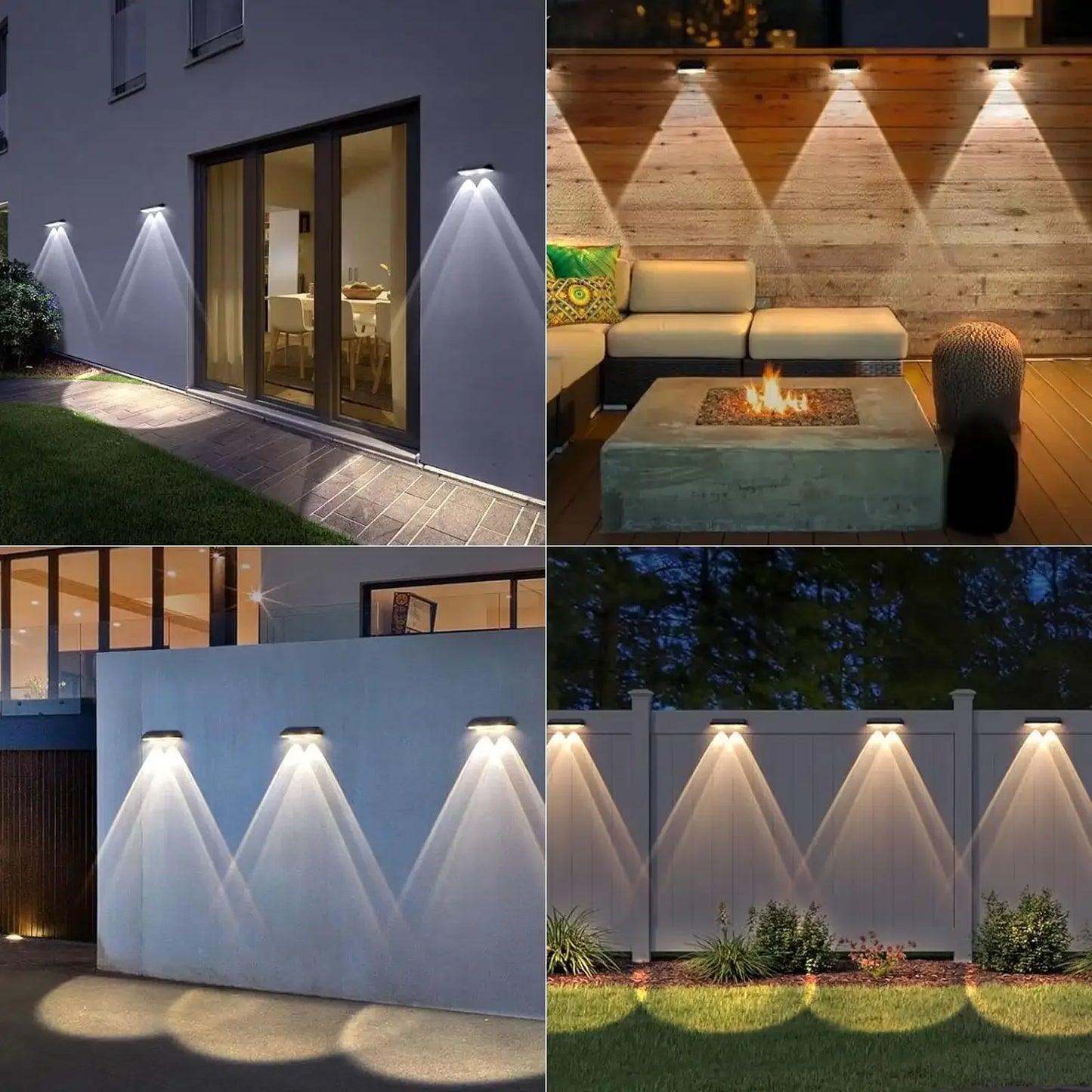 Solar Fence Lights Outdoor IP65 Waterproof 6 Pack Led