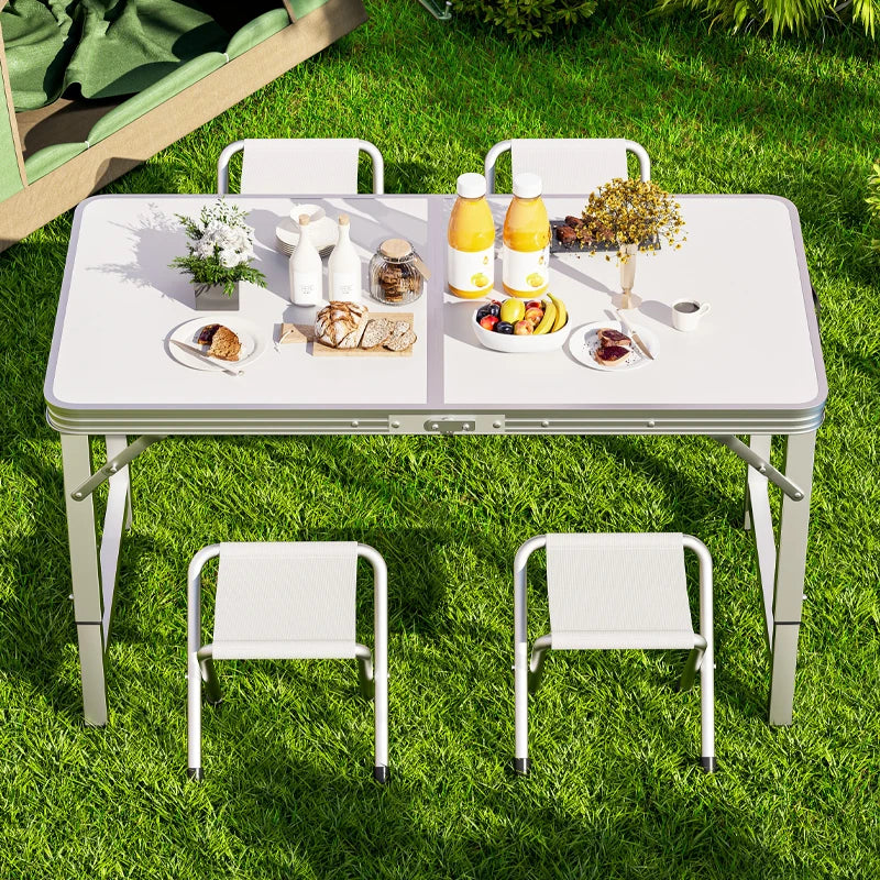 Portable Folding Outdoor Table with Handle for Camping Picnics and Gatherings No Electricity Required