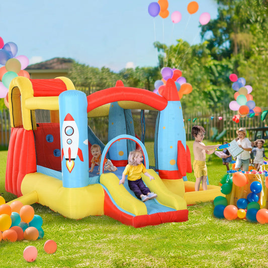 10.8 Foot X 8.7 Foot X 6.1 Foot Outdoor Inflated Castle for Climbing Sliding and Bouncing