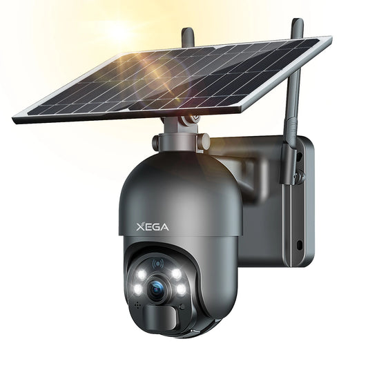 Xega 4G LTE Solar PTZ Security Camera 2K Color Night