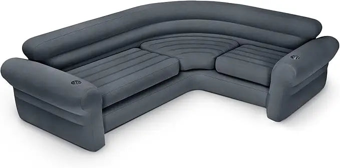 Intex Inflatable L Shaped Corner Sofa Velvet Air Couch