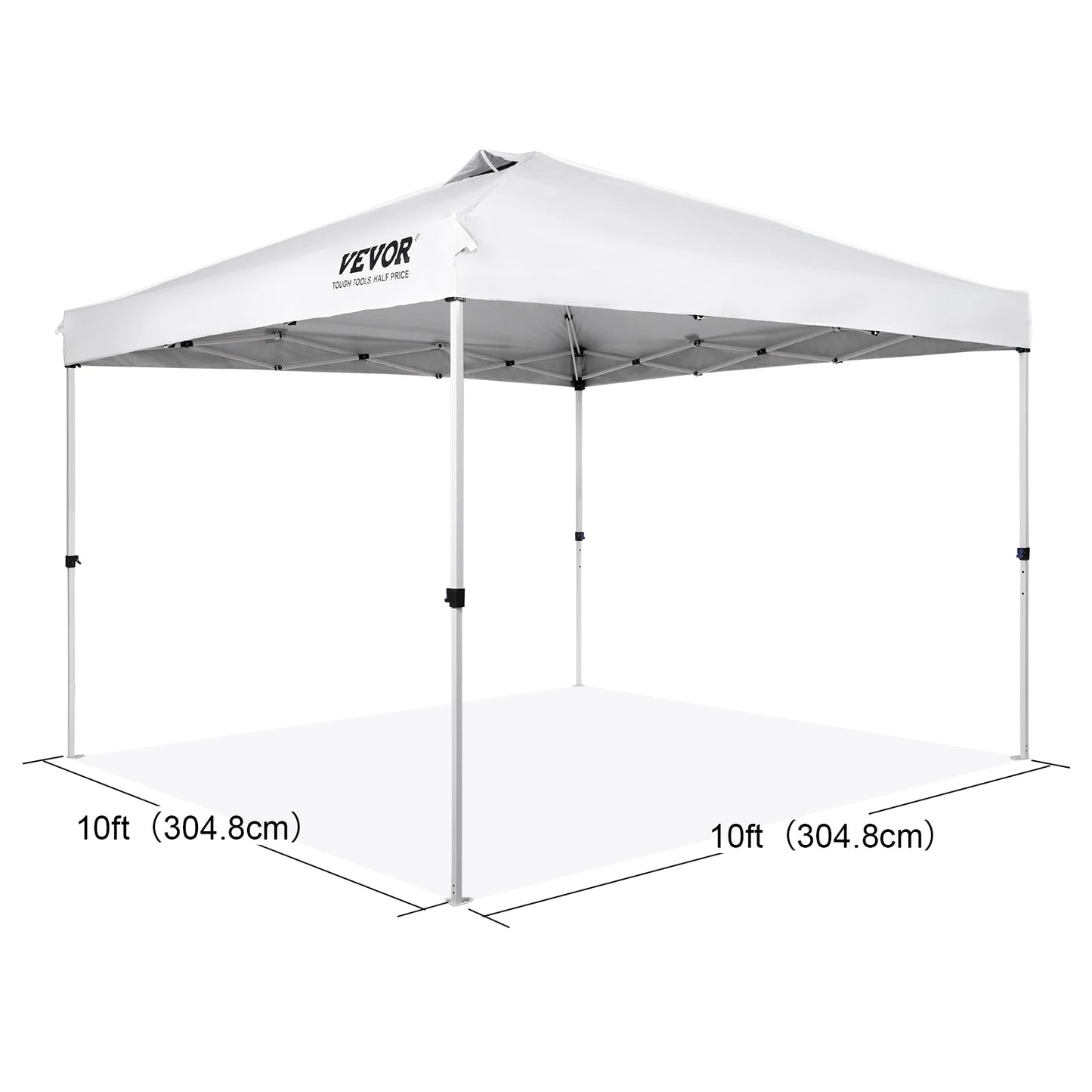 SucceBuy 10x10ft Pop Up Canopy Tent Waterproof Silver